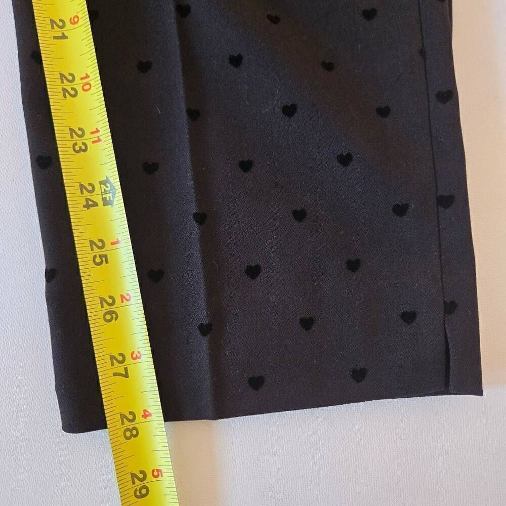 Talbots Womens Hampshire Black Heart Print Ankle Pants Size 12 - Picture 12 of 13